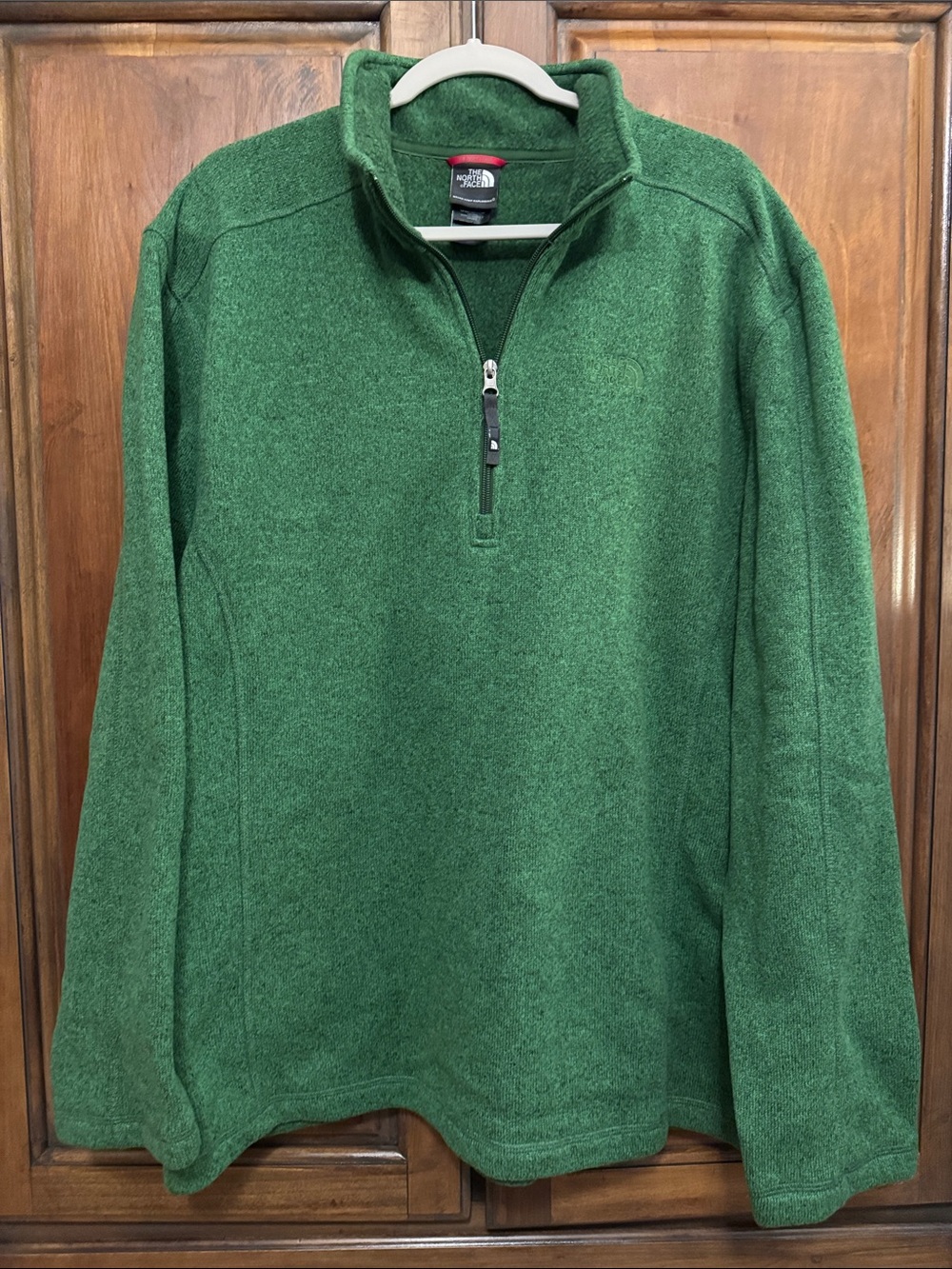The North Face Green Knit 1/4 Zip Fleece size XXL.